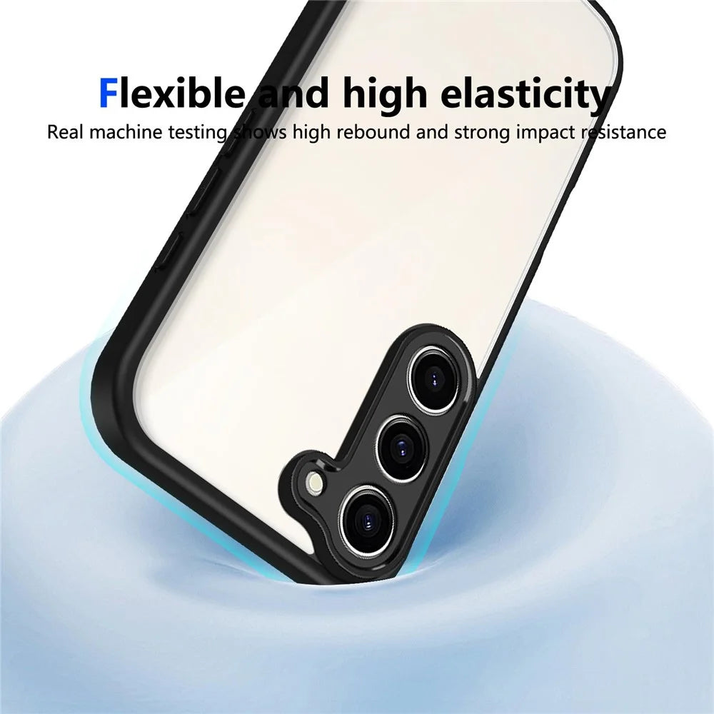 For Samsung Galaxy S23+ Case Matte Skin Touch Clear PC + TPU Shockproof Phone Back Cover - Black - 5