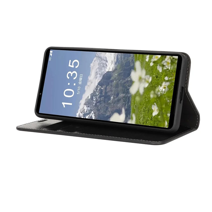 For Sony Xperia 1 VII Case Crazy Horse Texture Split Leather Wallet Phone Cover - Black - 3