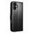 QIALINO For iPhone 17 Case with Card Holder Genuine Cow Leather Stand Phone Cover - Black - 5