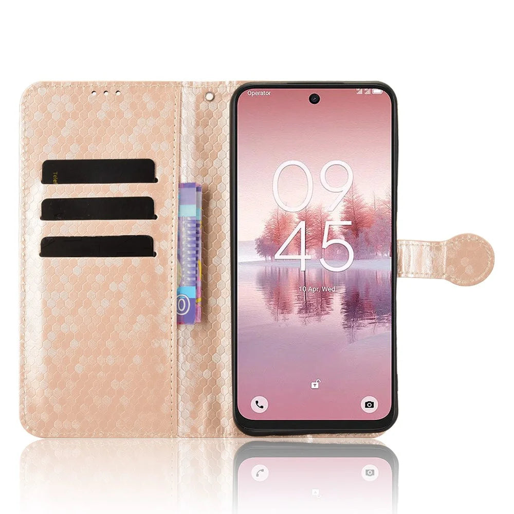 For TCL 60 SE NxtPaper 5G Wallet Case Dot Pattern Imprint PU Leather Phone Cover with Wrist Strap - Rose Gold - 2