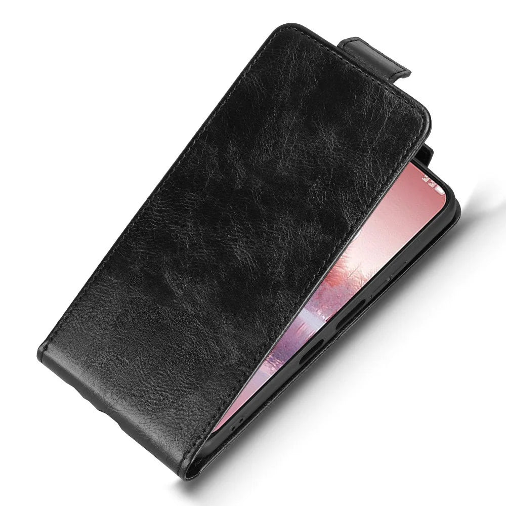 For TCL 60 SE NxtPaper 5G Stand Case Magnetic Clasp Vertical Flip Leather Phone Cover with Card Holder - Black - 4