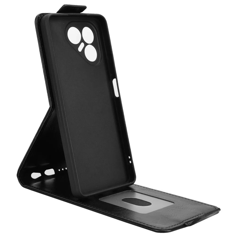 For TECNO Pova 7 4G Stand Case Magnetic Clasp Vertical Flip Leather Phone Cover with Card Holder - Black - 3