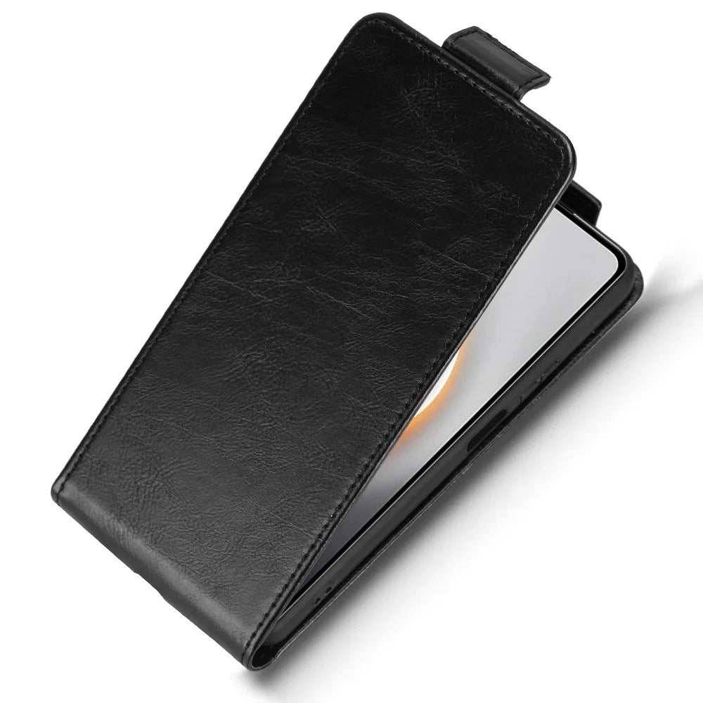 For TECNO Pova 7 4G Stand Case Magnetic Clasp Vertical Flip Leather Phone Cover with Card Holder - Black - 4
