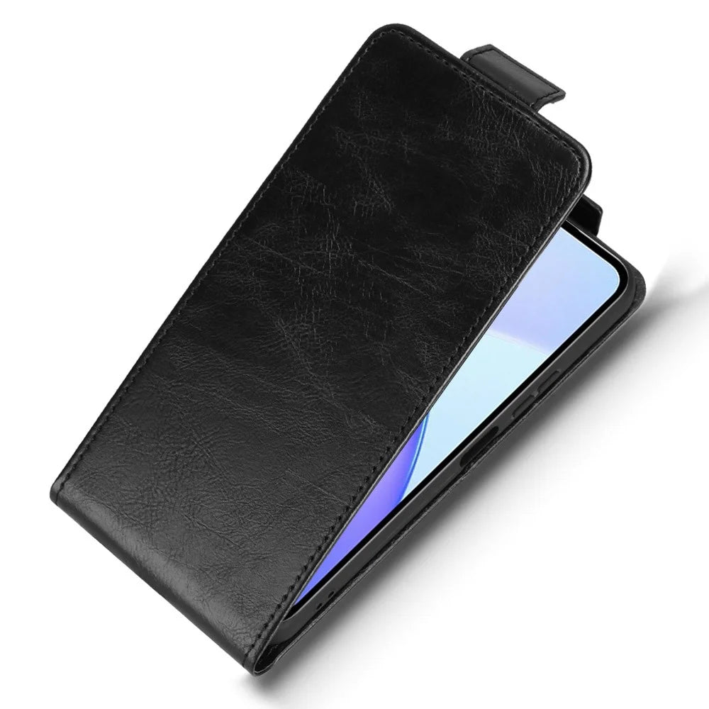 For Infinix Smart 10 Plus Stand Case Magnetic Clasp Vertical Flip Leather Phone Cover with Card Holder - Black - 4