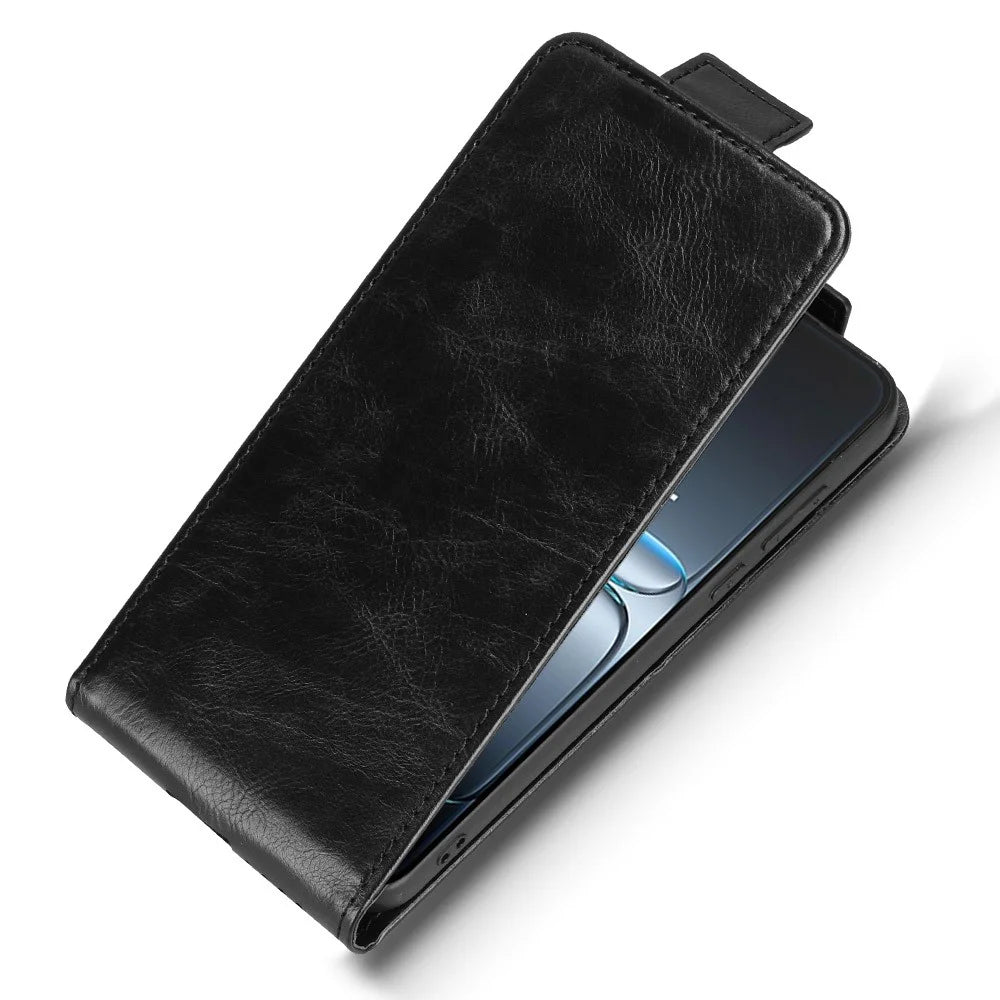 For OnePlus Nord 5 5G / Ace 5 Ultra 5G Stand Case Magnetic Clasp Vertical Flip Leather Phone Cover with Card Holder - Black - 4
