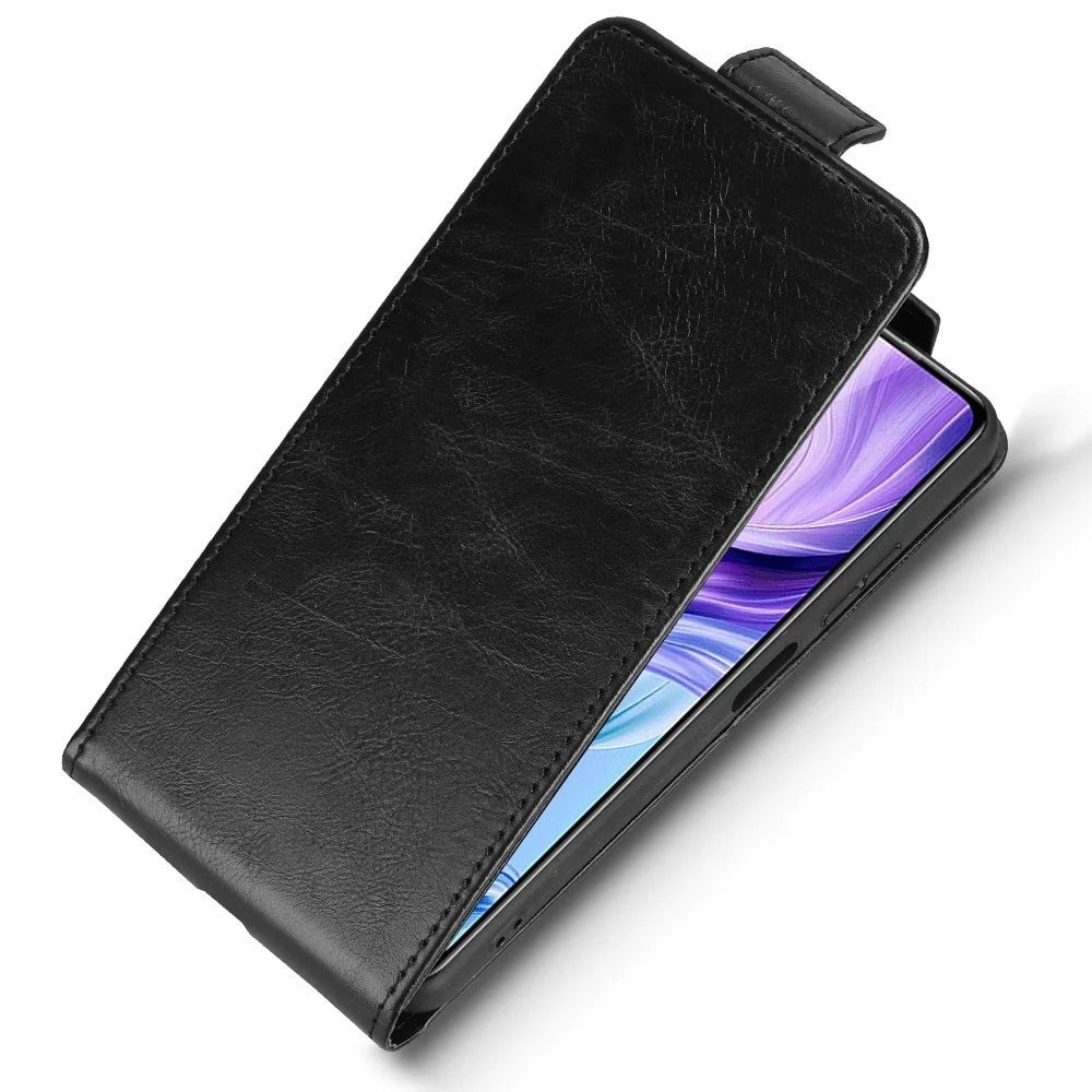 For ZTE Blade A76 5G Stand Case Magnetic Clasp Vertical Flip Leather Phone Cover with Card Holder - Black - 4