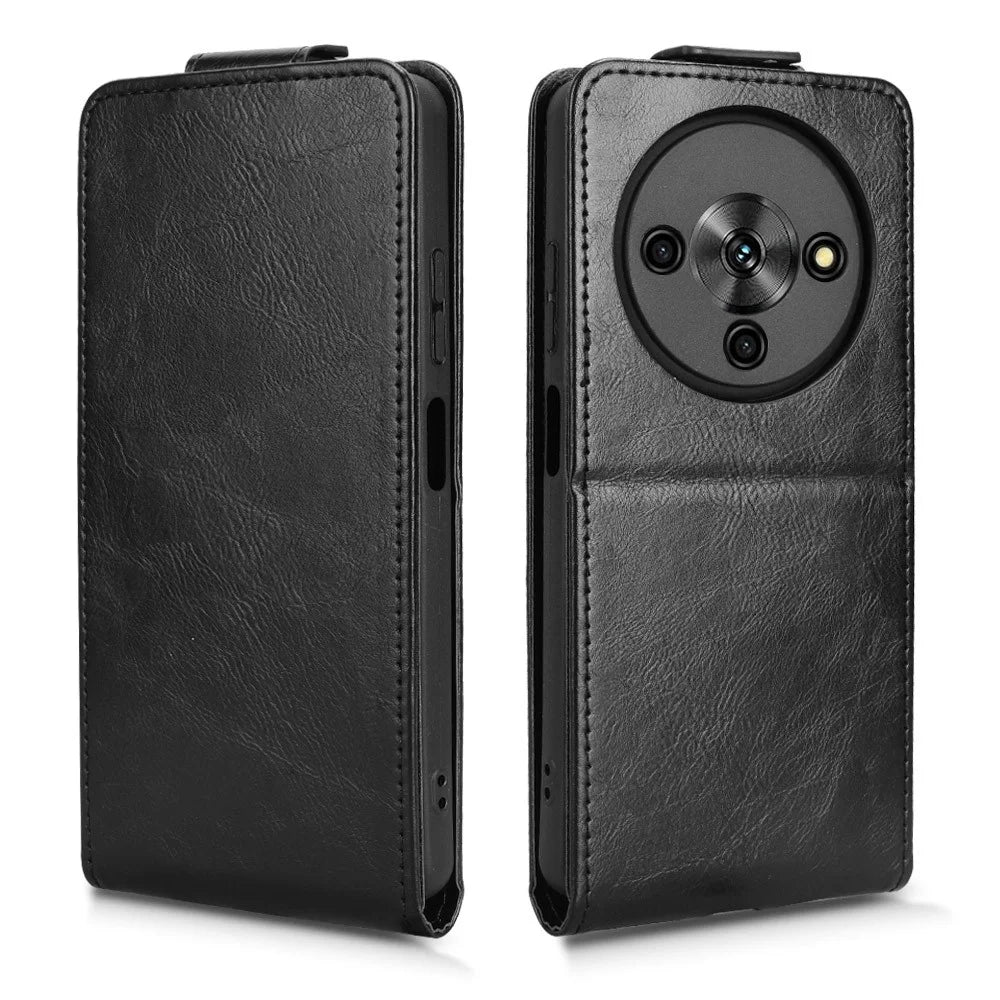 For ZTE Blade A76 5G Stand Case Magnetic Clasp Vertical Flip Leather Phone Cover with Card Holder - Black - 6