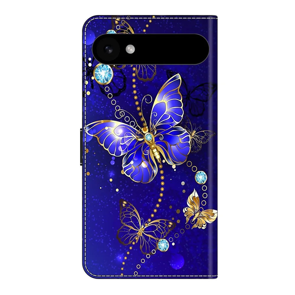 For iPhone Air Case 3D Pattern PU Leather Wallet Phone Cover with Stand - Diamond Butterfly - 6