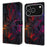 For iPhone 18 Pro Max / 17 Pro Max Case with Card Slot Pattern Printed TPU + PU Leather Flip Phone Cover - Red Cracks - 1