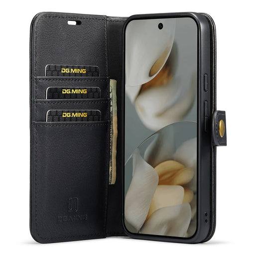 DG.MING for Google Pixel 10 Pro XL Case Detachable Split Leather Phone Cover - Black - 2