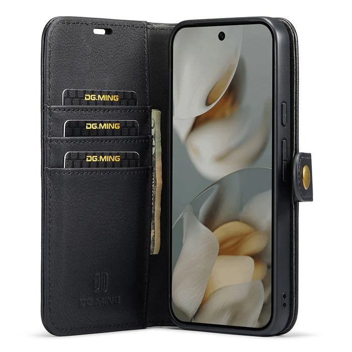 DG.MING for Google Pixel 10 Pro XL Case Detachable Split Leather Phone Cover - Black - 2