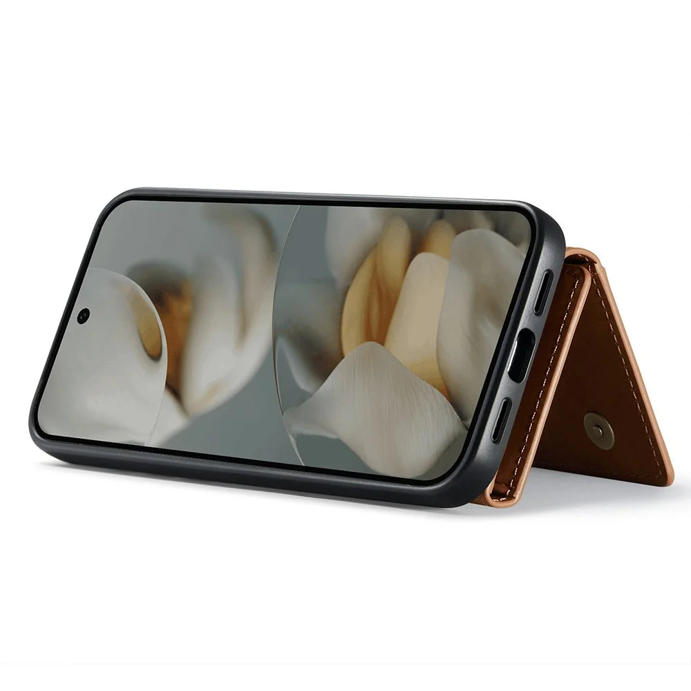 DG.MING M2 Series for Google Pixel 10 Pro  /  Pixel 10 Case PU + PC + TPU Phone Cover Detachable Wallet - Brown - 3