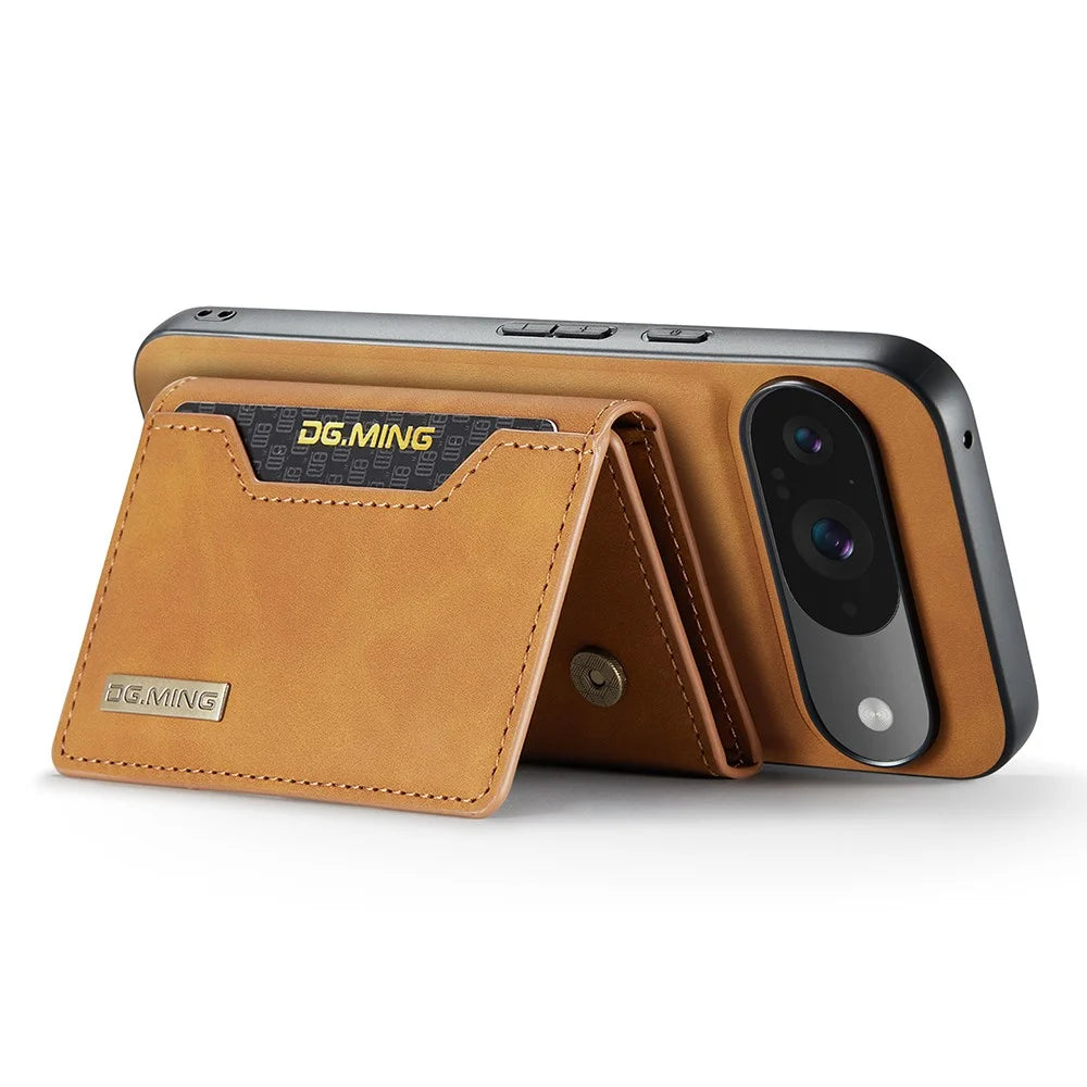 DG.MING M2 Series for Google Pixel 10 Pro  /  Pixel 10 Case PU + PC + TPU Phone Cover Detachable Wallet - Brown - 4