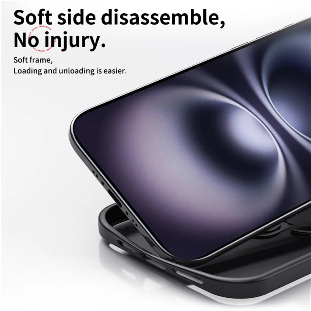 For iPhone Air Phone Case Compatible with MagSafe Kickstand Matte Back Cover - Black - 4