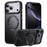 For iPhone 17 Pro Case Compatible with MagSafe TPU + Acrylic + Metal Kickstand Matte Phone Cover - Black - 1