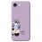 For iPhone 17e / 16e Case Helmet Girl Pattern Printing Straight Edge TPU Phone Back Cover - Purple - 1
