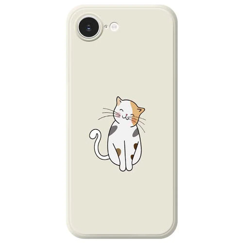 For iPhone 17e / 16e Case Cute Calico Cat Pattern Printing Straight Edge TPU Phone Back Cover - Beige - 1
