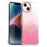 For iPhone 14 / 13 Magnetic Case Gradient Design Borderless IMD TPU + PC + PET Phone Cover - Pink - 1