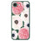 For iPhone 17e / 16e Case White and Pink Flower Pattern Printing Straight Edge TPU Phone Back Cover - Green - 1