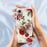 For iPhone 17e / 16e Case Red and Pink Flowers Pattern Printing Straight Edge TPU Phone Back Cover - Beige - 5