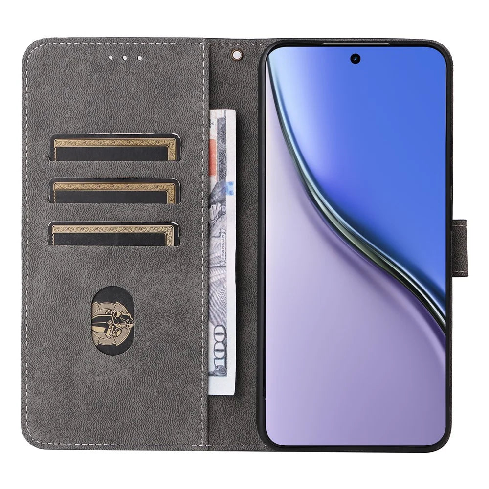 For Realme P3 Ultra 5G Case Wallet RFID Blocking PU Leather Phone Cover Stand with Strap - Black - 2