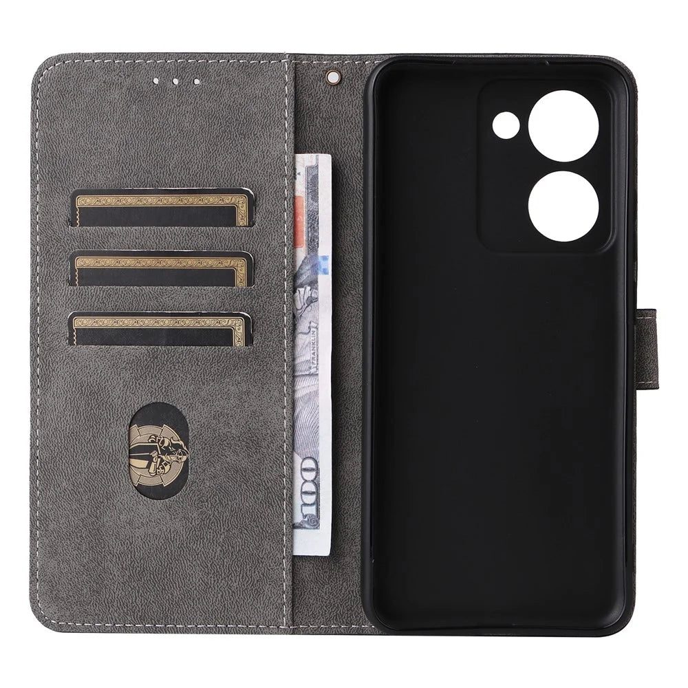 For Realme P3 Ultra 5G Case Wallet RFID Blocking PU Leather Phone Cover Stand with Strap - Black - 3