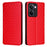 For Realme P3 Ultra 5G Case Wallet Rhombus Imprinted Leather Phone Cover - Red - 1