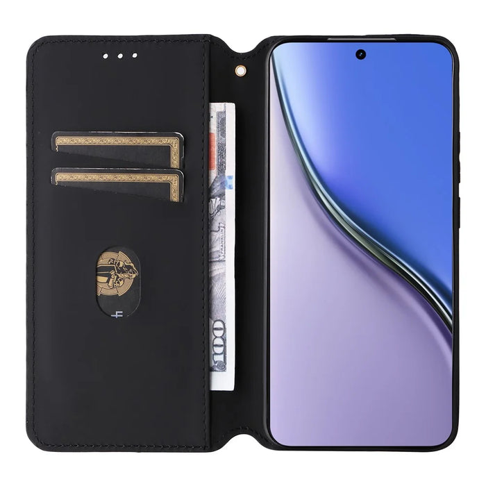 For Realme P3 Ultra 5G Case Wallet Rhombus Imprinted Leather Phone Cover - Red - 2