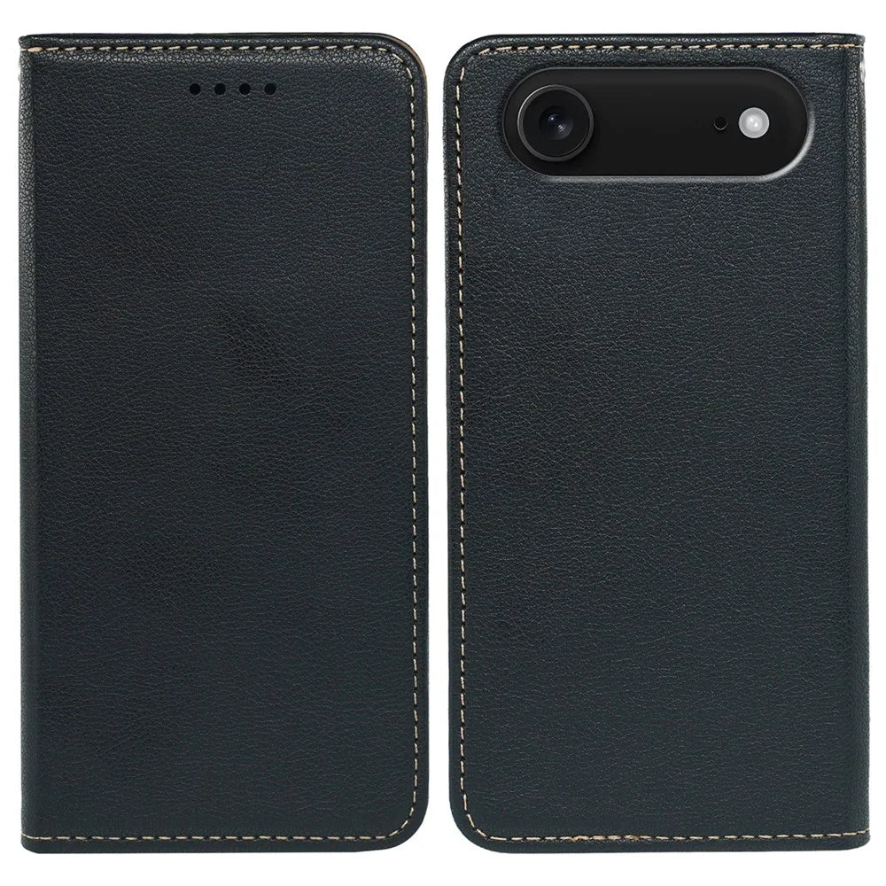 For iPhone Air Case Wallet RFID Blocking Leather Phone Cover Strong Magnetic Closure - Black - 1