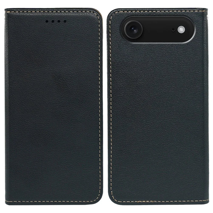 For iPhone Air Case Wallet RFID Blocking Leather Phone Cover Strong Magnetic Closure - Black - 1