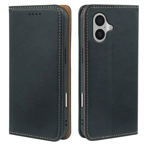 For iPhone 17 Case Wallet RFID Blocking Leather Phone Cover Strong Magnetic Closure - Black - 1