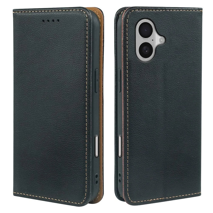 For iPhone 17 Case Wallet RFID Blocking Leather Phone Cover Strong Magnetic Closure - Black - 1
