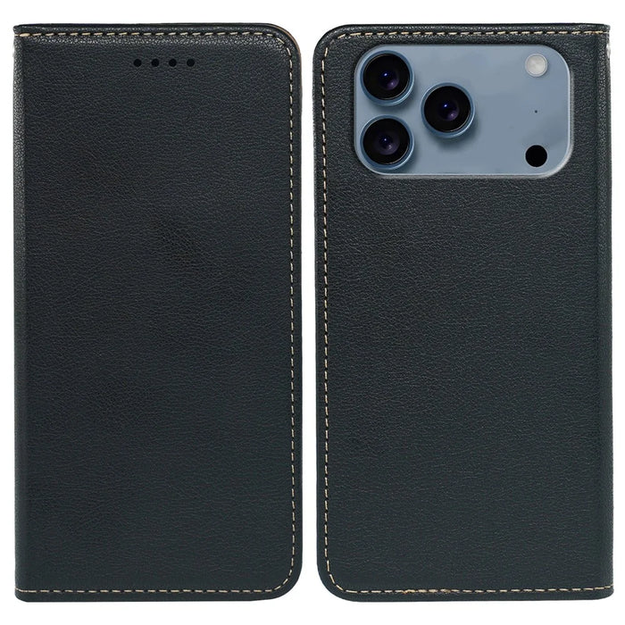 For iPhone 17 Pro Max Case Wallet RFID Blocking Leather Phone Cover Strong Magnetic Closure - Black - 1
