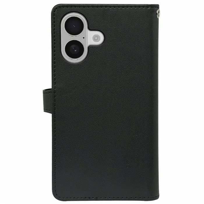 For iPhone 17 Case with 9 Card Slots PU Leather Stand Phone Cover - Black - 7