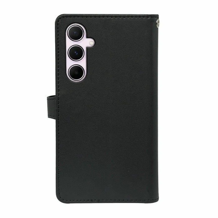 For Samsung Galaxy S25 FE Case with 9 Card Slots PU Leather Stand Phone Cover - Black - 7