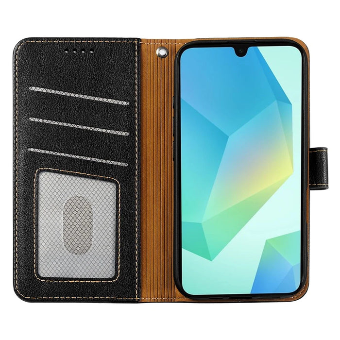 For Samsung Galaxy S25 FE Case RFID Blocking Wallet Litchi Texture Leather Phone Cover Magnetic Clasp - Black - 2