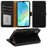 For Samsung Galaxy S25 FE Case RFID Blocking Wallet Litchi Texture Leather Phone Cover Magnetic Clasp - Black - 3