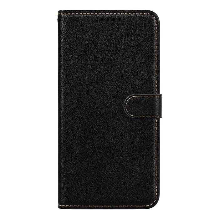 For Samsung Galaxy S25 FE Case RFID Blocking Wallet Litchi Texture Leather Phone Cover Magnetic Clasp - Black - 6