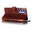For Samsung Galaxy S25 FE Case PU Leather Mandala Imprinted Design Wallet Phone Cover with Wrist Strap - Brown - 4