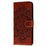 For Samsung Galaxy S25 FE Case PU Leather Mandala Imprinted Design Wallet Phone Cover with Wrist Strap - Brown - 6