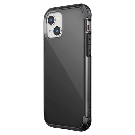 DEFENSE for iPhone 14 Soft TPU Scratch Resistant Clear Phone Case Aluminum Alloy Air-Guard Corners Shockproof Cover - Transparent Black - 1