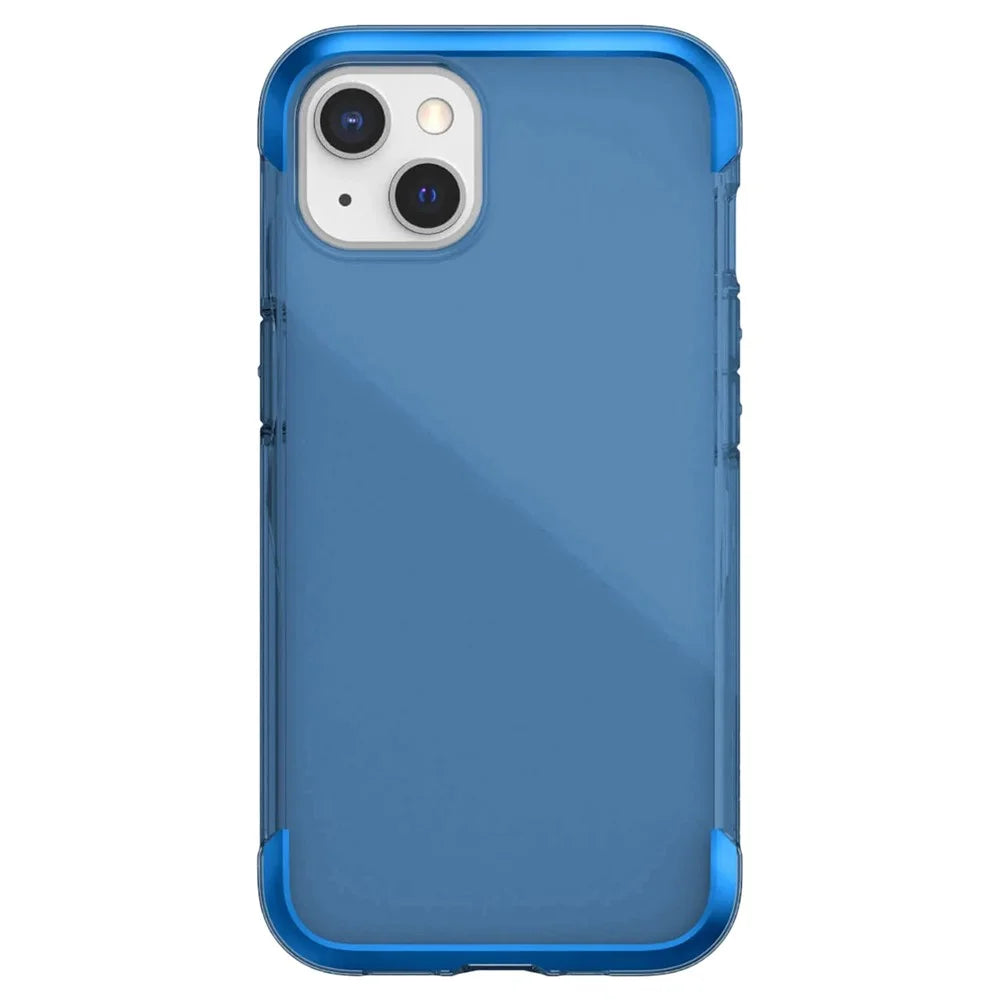 DEFENSE for iPhone 14 Soft TPU Scratch Resistant Clear Phone Case Aluminum Alloy Air-Guard Corners Shockproof Cover - Transparent Black - 3