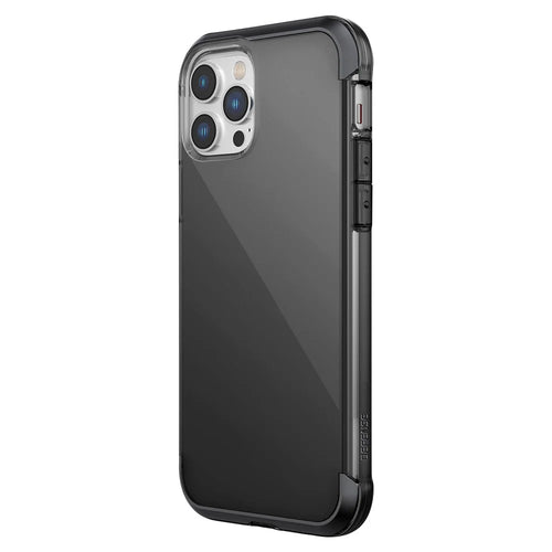 DEFENSE Shockproof Phone Cover for iPhone 14 Pro Air Soft TPU Anti-scratch Phone Case with Aluminum Alloy Corners  - Transparent Black - 1