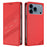 For iPhone 18 Pro / 17 Pro Phone Cases Punk Style Imprinted Wallet Stand Leather Cover - Red - 1
