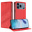 For iPhone 18 Pro / 17 Pro Phone Cases Punk Style Imprinted Wallet Stand Leather Cover - Red - 4