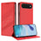 For iPhone Air Phone Cases Punk Style Imprinted Wallet Stand Leather Cover - Red - 4