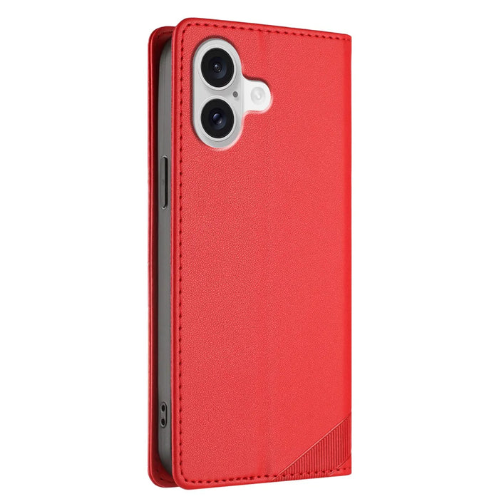For iPhone 17 Phone Cases Punk Style Imprinted Wallet Stand Leather Cover - Red - 2