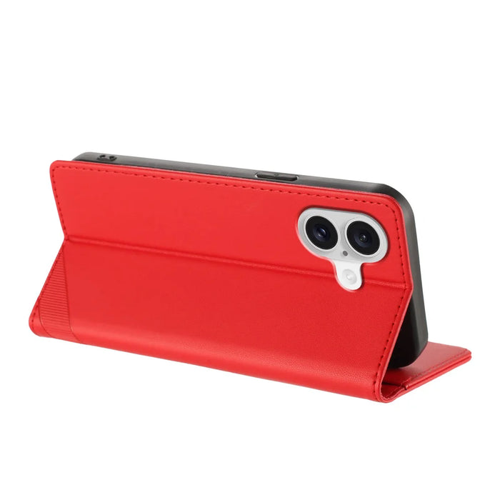 For iPhone 17 Phone Cases Punk Style Imprinted Wallet Stand Leather Cover - Red - 3