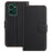 For HMD Pulse Pro Leather Case Wallet Stand Solid Color Anti Drop Phone Cover - Black - 1
