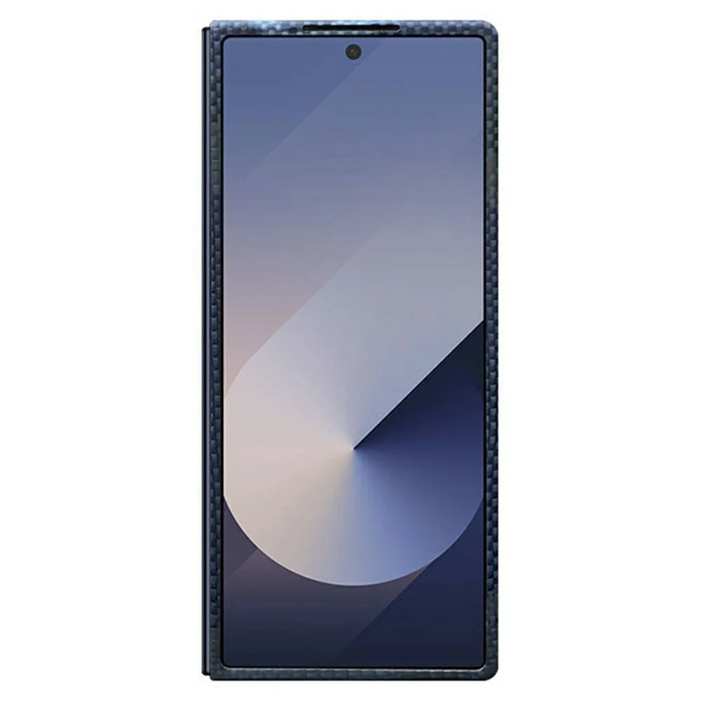 For Samsung Galaxy Z Fold6 5G Magnetic Case Precise Cutouts Aramid Fiber Phone Cover with Metal Lens Frame / Front Frame - Moon - 3